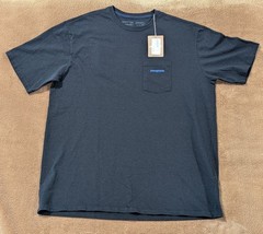 New Patagonia Responsibili-Tee Men’s L Regular Fit Black Pocket Logo Graphic Tee