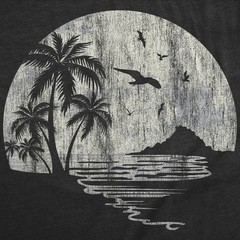 Mens Funny T Shirts Moon Beach Vacation Novelty Graphic Tee for Men
