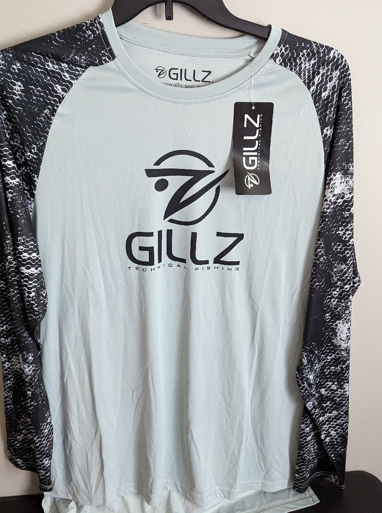 Gillz Men’s LS UV Tournament Series “High Rise Gray” L/S Shirt Size Medium NWT
