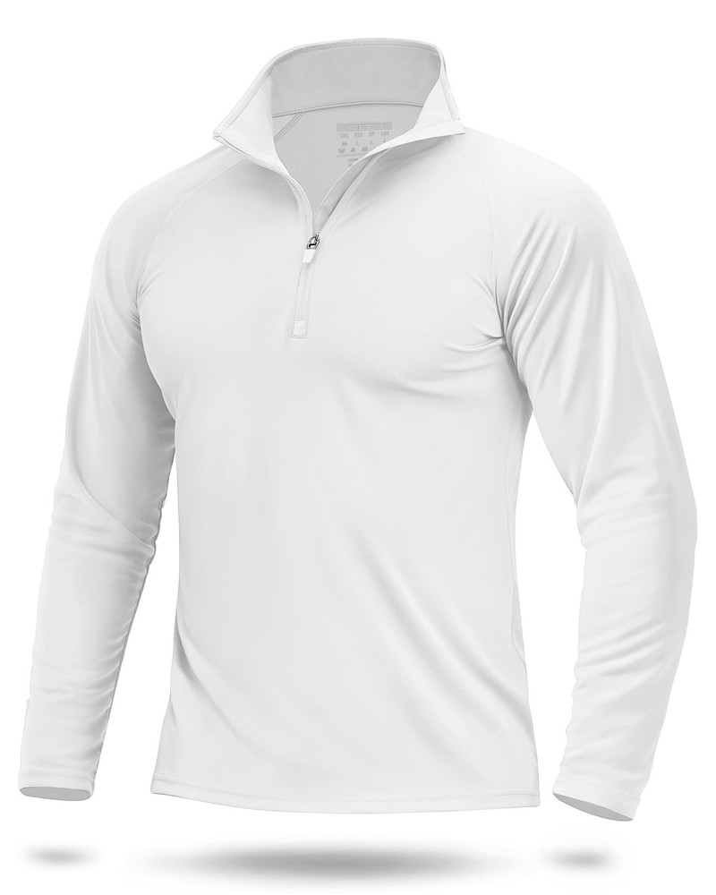 SPF Shirts for Men UPF 50 Shirts Long Sleeve Mens Quarter Zip Pullover Golf L…