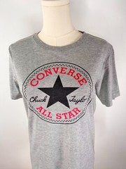 Converse Crew T-Shirt ALL STAR CHUCK TAYLOR Light Gray Size L age 12-13