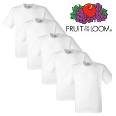 Pack 1x 2x 3x 10x Fruit Of The Loom Mens Womens Boys Girls T-Shirts Plain Cotton