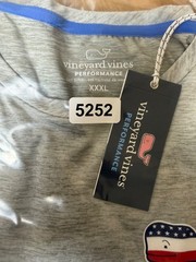 VINEYARD VINES T Shirt Mens 3XL Gray Performance American Flag Long Sleeve NWT