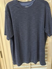 WOOLRICH Heathered Blue Woven T-Shirt Men’s Size XL MINT CONDITION