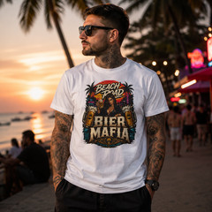 Pattaya Thai Beer T-Shirt Beach Road Bier Mafia Thailand Graphic Tee Gift