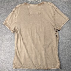 DKNY Jeans Split Neck T-Shirt XL beige/tan color with contrast stitch details