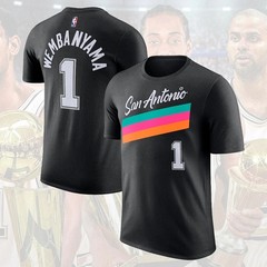 City Edition Name & Number 1 Wembanyama T-Shirt Black S-4XL