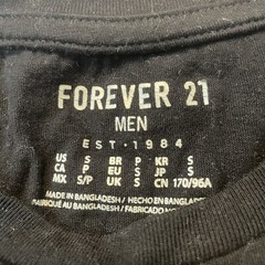 Forever 21 Mens T Shirt Small Black Short Sleeve