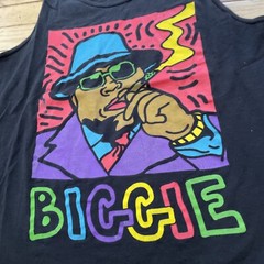 BROOKLYN MINT Biggie Tank Top Shirt Men M Black Graphic Color Hip Hop Retro Tee