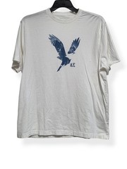 AMERICAN EAGLE White Logo Short Sleeve Tshirt, Men Large