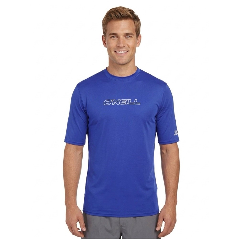 O’Neill Men basic skins short sleeve Rash guard Tee 50+ UPF top pacific blue XL