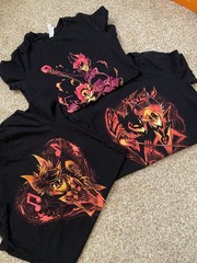 Lot of 3 Hazbin Hotel Alastor and Nifty Shirts Fitted Medium Women ONE FLAW