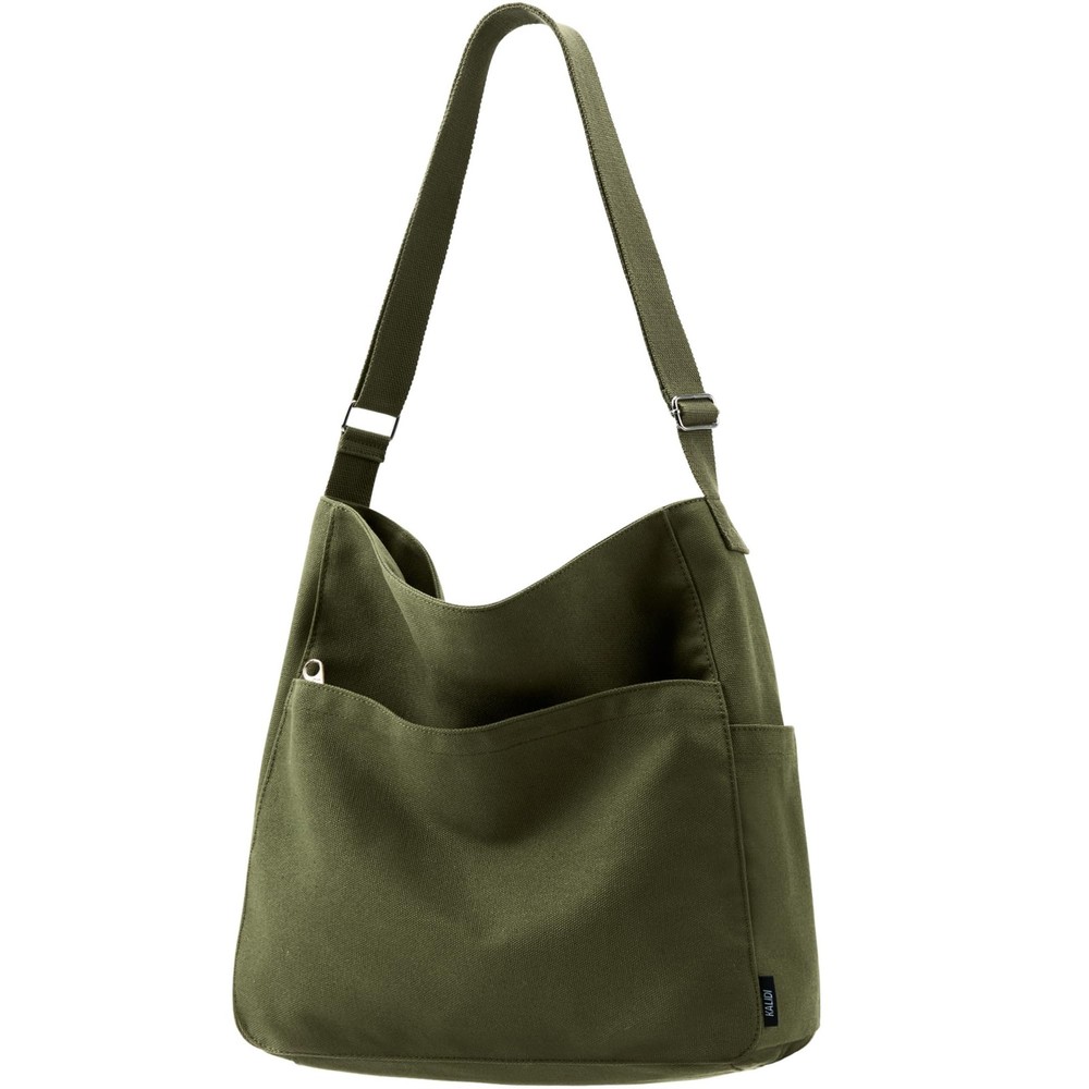 KALIDI Canvas Tote Bag Large Hobo Crossbody Shoulder Handbag Zipper Messenger…