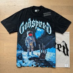 Mens Godspeed Skeleton Palm Astronaut print Tee Short sleeved T-shirt Black
