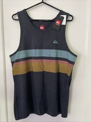 New Quiksilver Tank Top Gym Workout Running Street Style Men’s Shirt Size M Gray