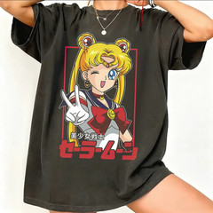Sailor Moon Retro 90S Anime Graphic T Shirt Summer Cotton Men Women Tee Streetwe