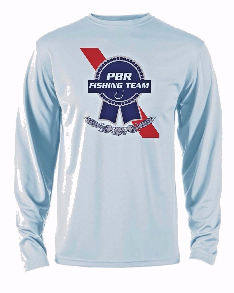PABST BLUE RIBBON Microfiber Long Sleeve Fishing Shirt UPF Sun Shirt