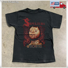 Sepultura ‘Roots’ Album Cover T-shirt, Unisex Black T-shirt, Size S-5XL