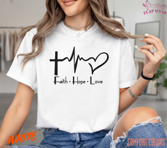 Unisex Faith Hope Love T-Shirt, Men T shirt,Women T shirt Gift Religion Top