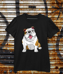 ENGLISH BULLDOGS Awesome Bulldog Pups Dogs Black Men S-4XL T-shirt