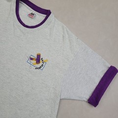 Vintage Fruit Of The Loom Shirt XL Gray Purple Cuff 90s USA Hair Stylist Barber