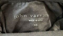 $128 John Varvatos XS Long Sleeve Turtleneck Tee in Charcoal Grey Cotton Blend