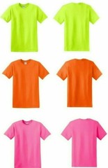 Gildan High Visibility T-Shirts, Safety Yellow Green Orange Pink, Men S-5XL ANSI