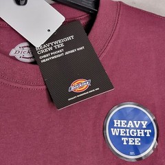 DICKIES HEAVYWEIGHT SHIRT MEDIUM RED BURGANDY WORK WEAR Long Sleeve MENS NWT