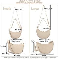 Nylon Crescent Crossbody Bag for Purses Trendy Men,Small Travel Sling Bag Hob…