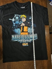 Naruto Shippuden Naruto Uzumaki Shirt Mens Large Black Anime Graphic T-Shirt