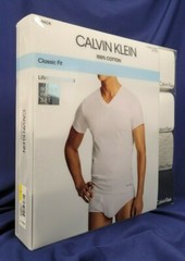 Calvin Klein 4 V-Neck Classic Fit T-Shirts M Black White Gray Cotton SHIPS FREE!