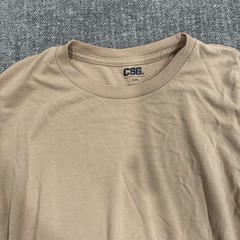 CSG Beige Cotton Crew Neck Men’s Short Sleeve T-Shirt Size M