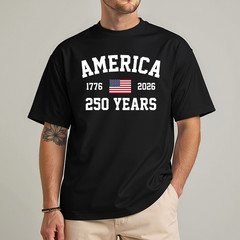 Patriotic 250 Years 1776 2026 4th July 250th Anniversary USA T-Shirt S-2XL