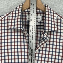 Mizzen Main Shirt M Trim Fit White Check Stretch Performance Long Sleeve Button
