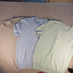 Coofandy Large Waffle Knit Lot of 3 t-shirts Green, Blue, Grey Viscose/Poly
