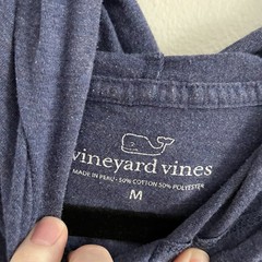Vineyard Vines Men’s SZ M Blue/Green Drawstring Hooded Long Sleeve T-Shirt