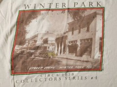 WINTER PARK Street Scene Circa 1938 Collectors Series #4 Beige T-shirt, Sz L