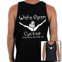 Original Wide Open Cycles Funny Offensive Stripper Biker Motorcycle Tank Top