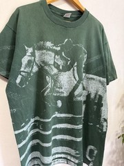 Vintage 90s Horses All Over Print T-Shirt Single Stitch Double Sided Adult Sz XL