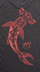 Hooked Soul Fishing Brand T-Shirt Dark Gray Hammerhead Shark Graphic Size Small