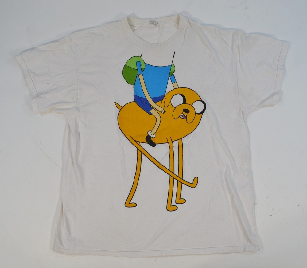 Finn the Human and Jake Dog Shirt White XL Cartoon Network Funny Adventure Time