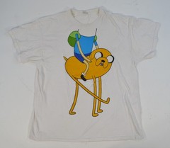 Finn the Human and Jake Dog Shirt White XL Cartoon Network Funny Adventure Time