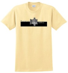 Downton Abbey T-shirt. Ash Gray, Sand, White. Sizes: Small – 3-X. 100% Cotton.