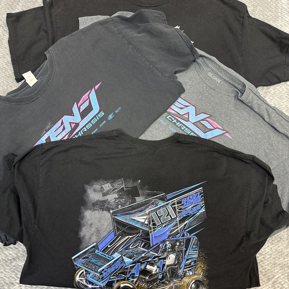 Lot 4 Racing Shirts Men’s XL Sprint Car Dirt Track Wing Non Wing Apparel