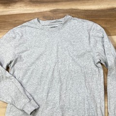 Lands’ End Super-T Shirt Men Medium Tall Minimalist 100% Cotton Gray Long Sleeve