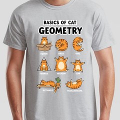 Cat Geometry Graphic Print Animal Meme Mens Womens Shirt Unisex Tee