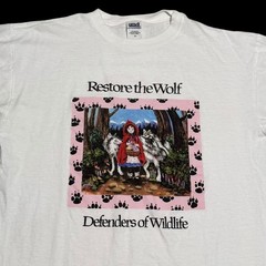 2000s Anvil Restore the Wolf Red Riding Hood Died White Shirt Men’s Large