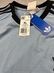 adidas Originals 3-Striped Trefoil T-Shirt Ash Blue/Black JY1371 Size XL NWT