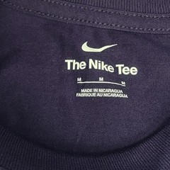 Nike Shirt Mens Medium Indigo Blue Basketball Swoosh Flame Sportswear Cotton Tee