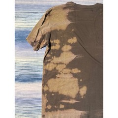 Upcycled Bleach Wash Tee Charcoal Olive Gold Asymmetric Mens Large Moths